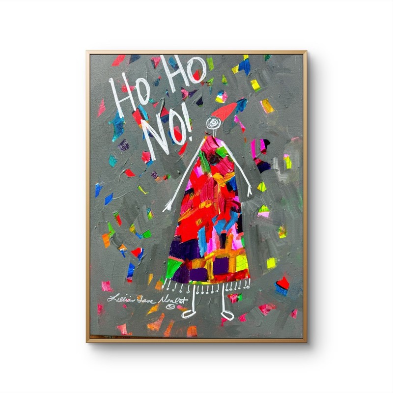 Christmas 12×16 Modern Abstract Modern Santa Canvas Painting Home