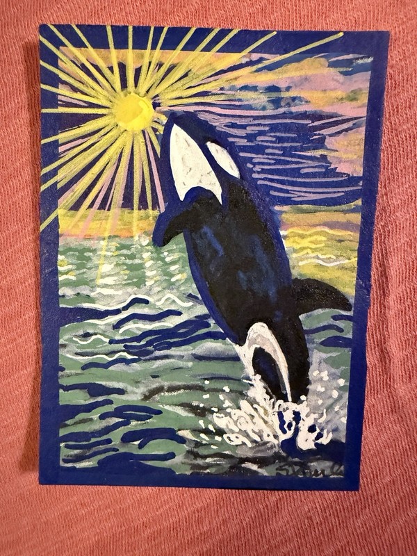 ACEO “killer Sunset” Mixed Media By Sheila Lofgreen