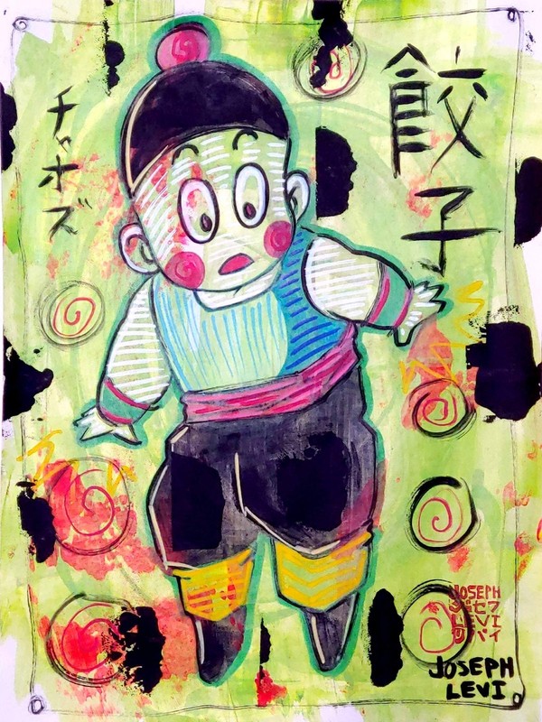 Original Modern Art 9x12 Dragon Ball Chiaotzu Portrait Acrylic Painting Paper gallery