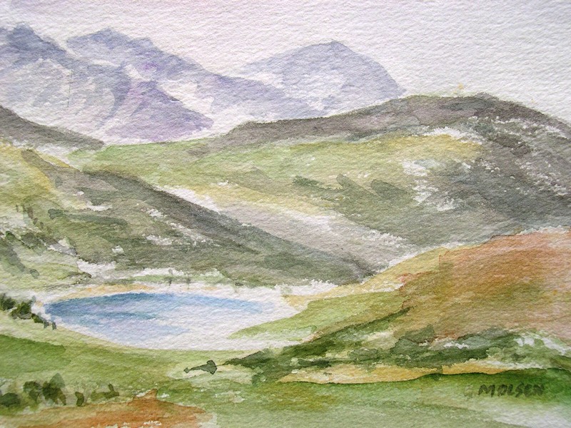 Hedda Grossmann-Molsen 1910-1990 Nidda / Aquarell "Schottland" Highlands ~1975 gallery