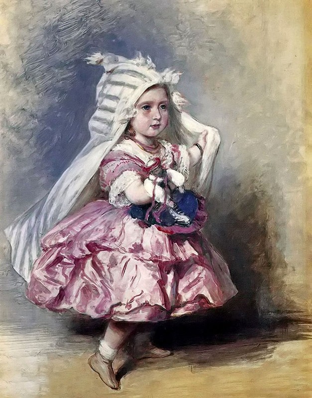 Oil franz xavier winterhalter – princess beatrice lovely and cute girl &　ｄｏｌｌ