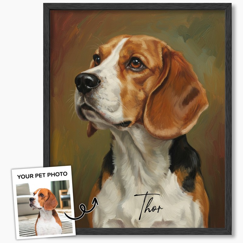 Custom Oil Painting Pet Portrait from Photo, Personalized Dog & Cat Digital Art