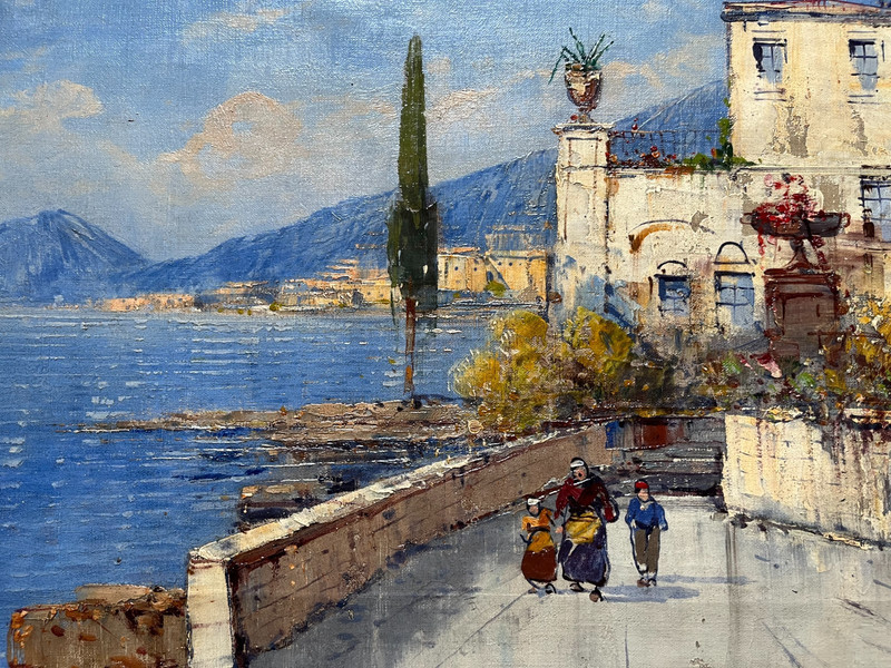 Hans Wagner (1885-1949) "The Bay of Naples" Original Oil Painting on Canvas gallery