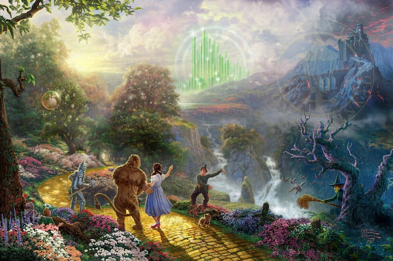 Thomas Kinkade ~ Wizard of Oz ~ Dorothy Discovers the Emerald City ~ 18×27 S/N