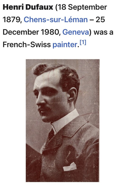 Henri Dufaux French-Swiss Artist “Pointe A La Bise” Signed O/C Circa 1915 gallery