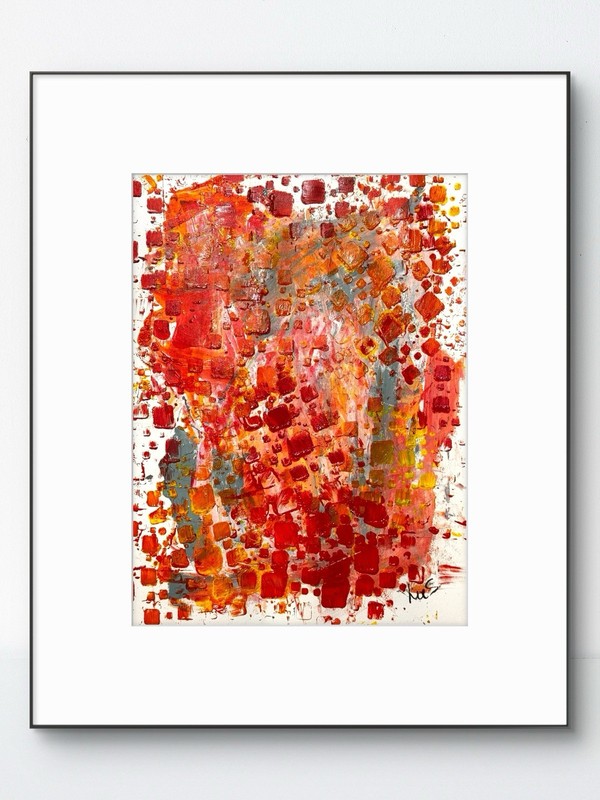 Original Abstract 9×12 Paper Ink Handmade Signed Fine Wall Art Decor 22