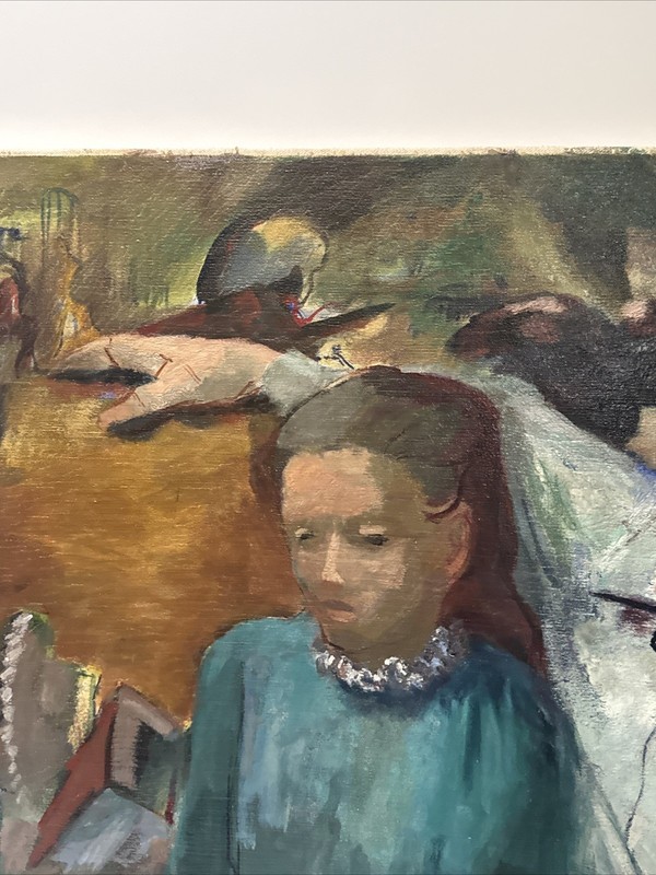 ANTIQUE BLACK FAMILY PAINTING AFRICAN AMERICAN IMPRESSIONIST WPA ERA MYSTERY ART gallery