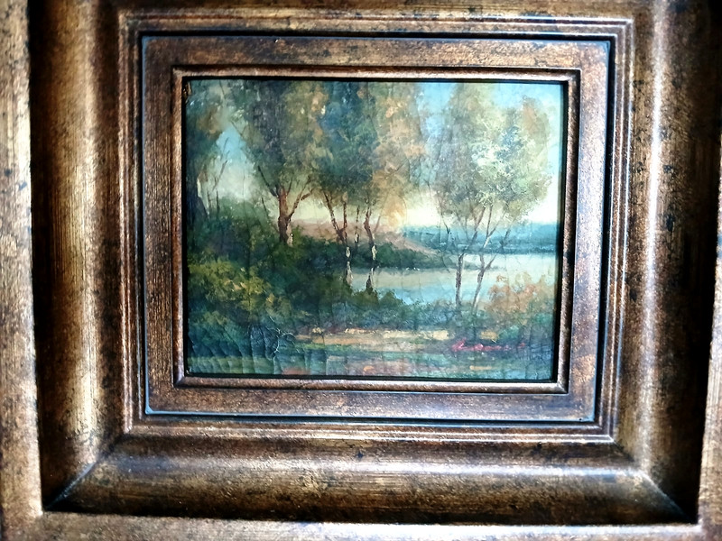 School of Camille Corot Original Landscape painting Gold Seal 1858 gallery