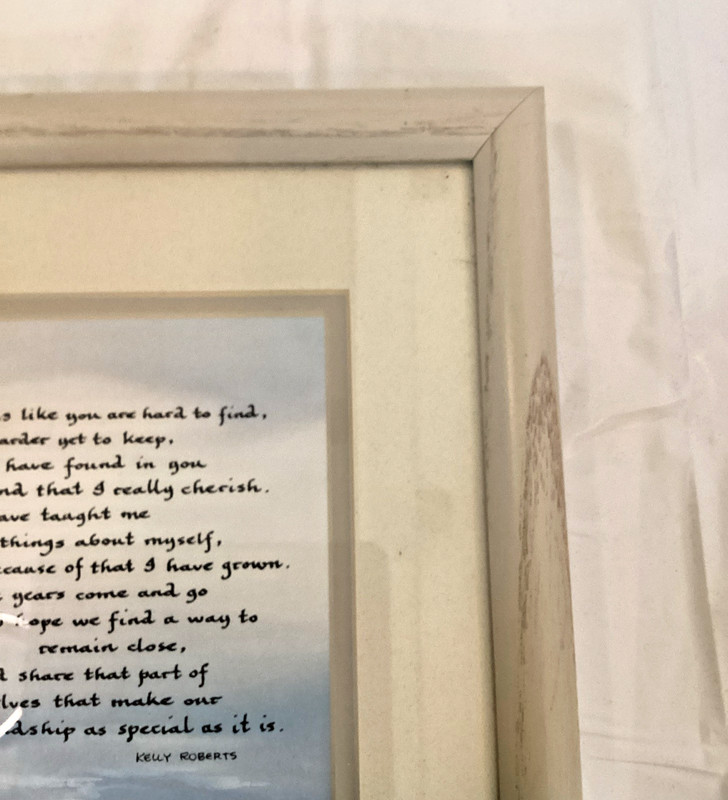Calligraphy FRIENDS POEM Framed Matted 11x 9” Signed By Artist Katy Fischer gallery
