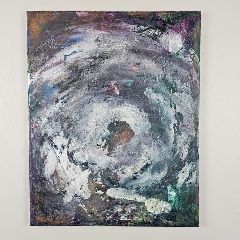 ART – Signed Modern Abstract Original Painting 20×16 Stretched Canvas Art