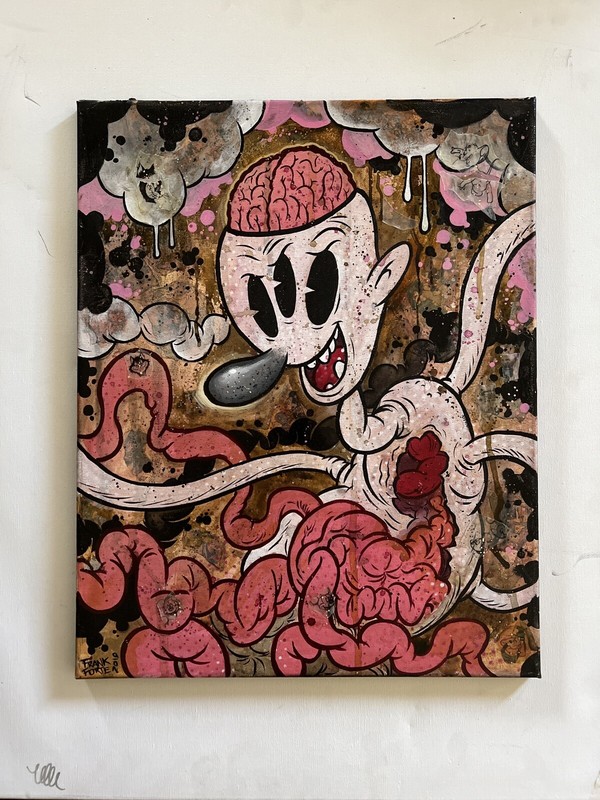“Triclops Innards” Frank Forte Lowbrow Pop Surrealism Original Art Painting