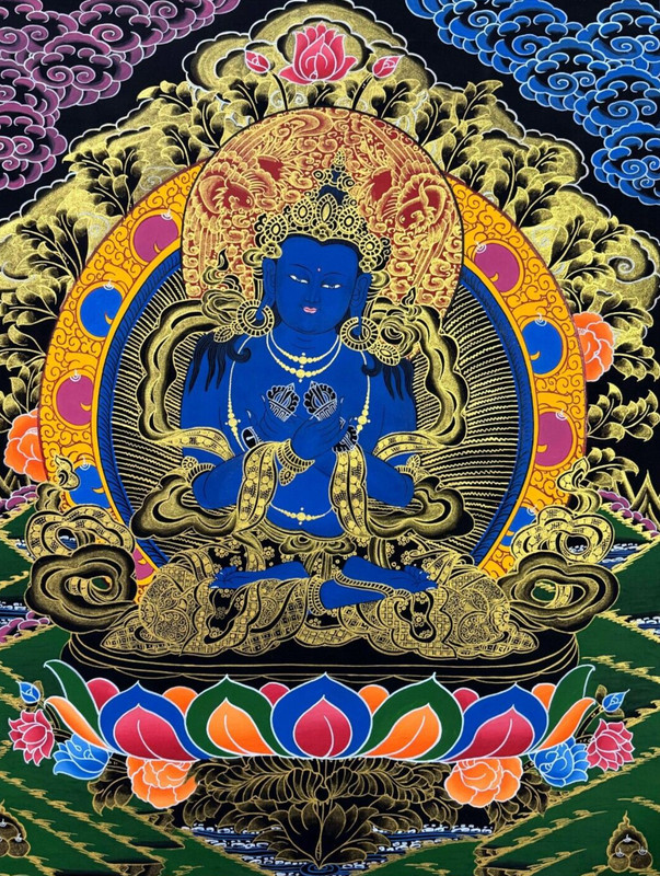 Silk Brocade MountedVajradhara Handmade Thangka Painting gallery