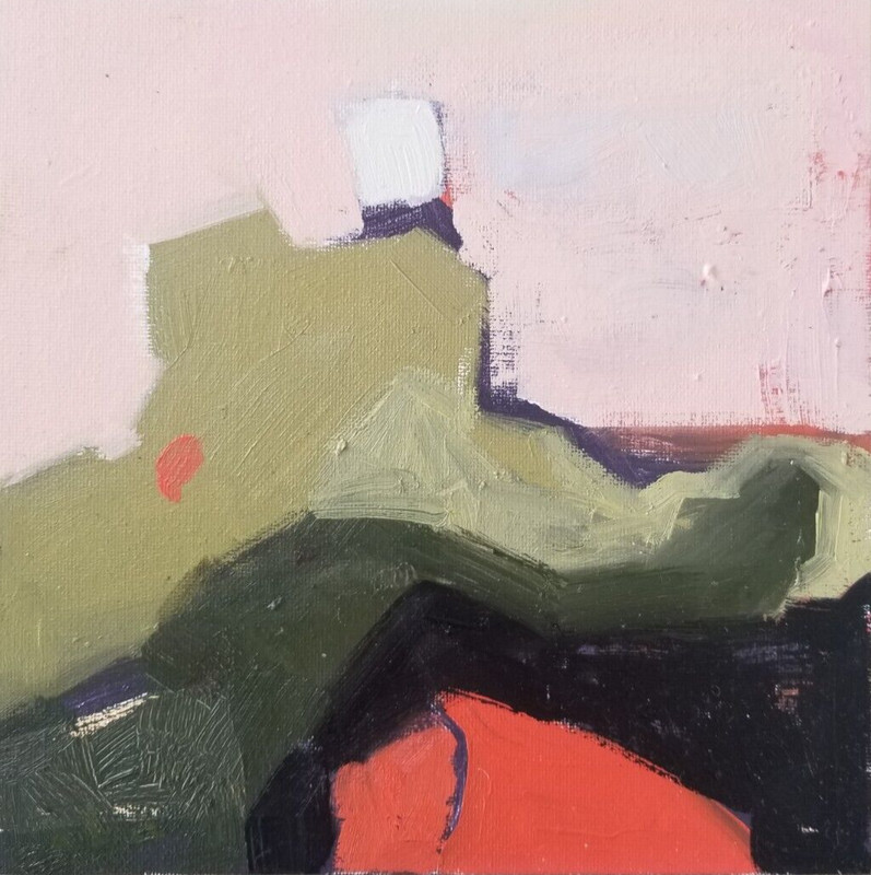 Modern Abstract Original Oil Painting Titled Brightside Collect Fine Art 8×8