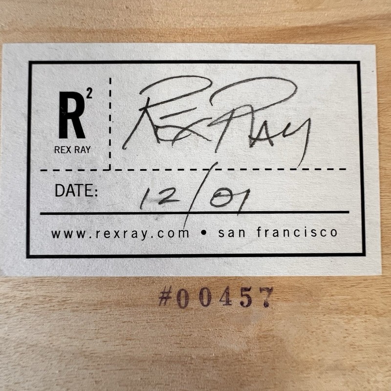 Rex Ray Original Mixed Media Resin Collage Signed 12/02 Orange Abstract #00457 gallery