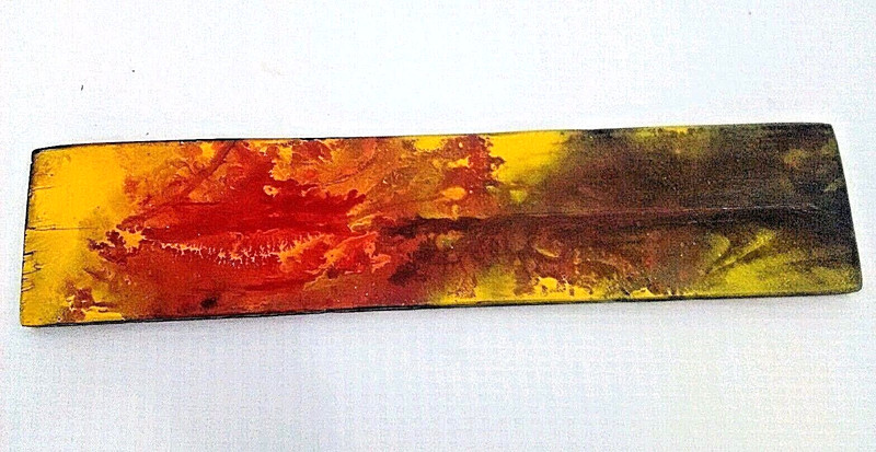 Lips Kiss Painting on Wood Original 5″ x 23″ DelMarq