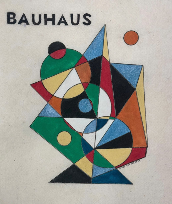 ORIGINAL BAUHAUS DRAWING PAINTING HEIDEN VON BRANKER KUNST GERMANY GERMAN ART