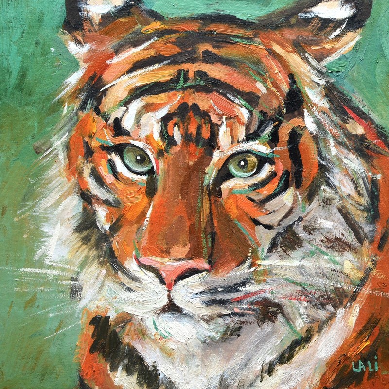 Tiger Painting Original Oil Painting 8’x8′ Animal Art Pet Painting Portrait