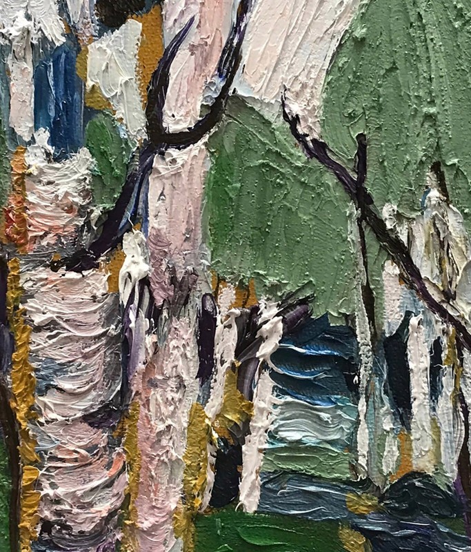 Pink Birches, Oil Paintings, Repro Tommy Thomson, by Van Ness gallery
