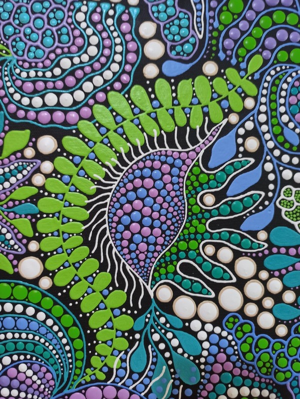 Original Seascape Painting Abstract Ocean Plants Coral Reef Art Purple Galaxy gallery