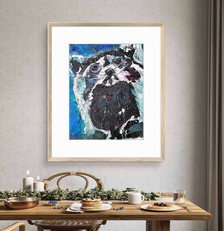 Raccoon Unique Abstract Expressionism Wall Art 11x14 Canvas gallery