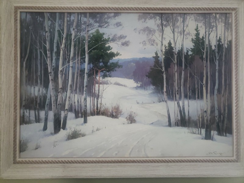 ORIGINAL LARGE PAINTING «FEBRUARY AFTERNOON» BY YURI PRYADKO. OIL ON CANVAS.