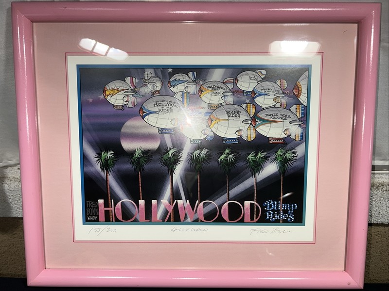 FRED BONN Original Artwork Signed Painting HOLLYWOOD #135/300 W/ Wood Framed