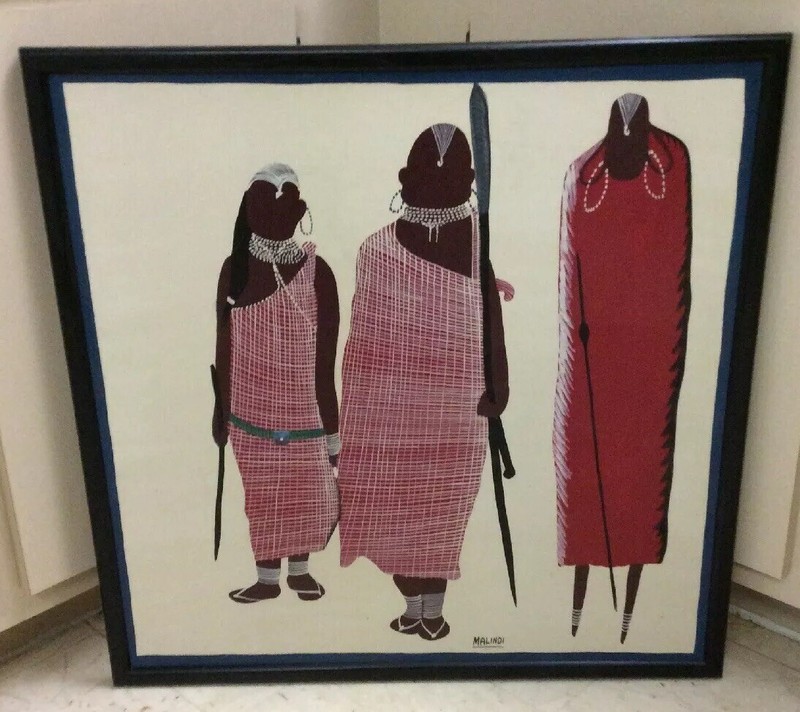 Malindi~The Nairobi Artist~Original Oil Painting Tribal Figural Genre~23×23