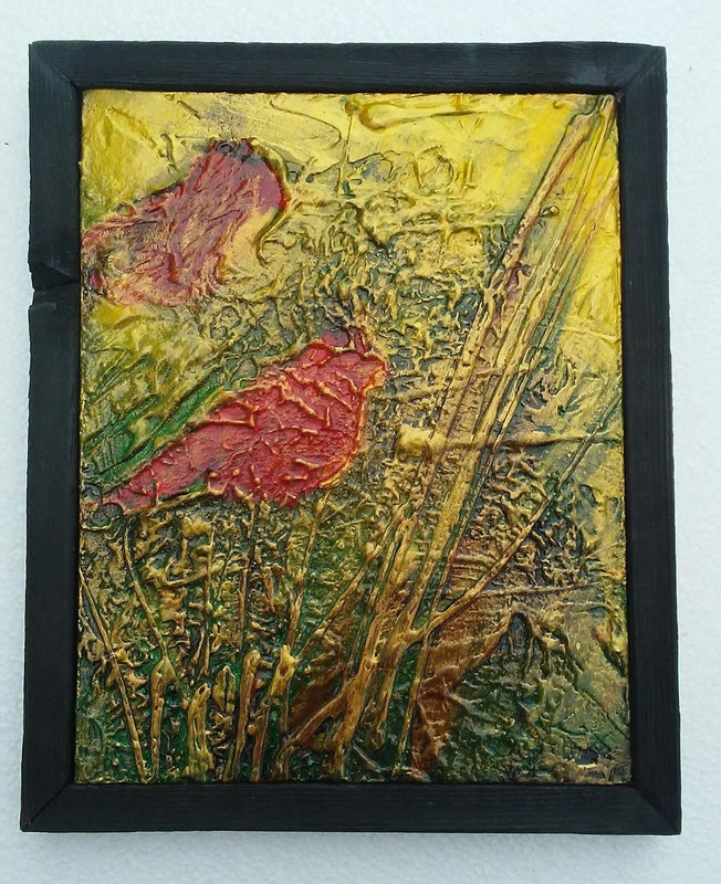 Cardinals Painting Textured on Wood Wall Art DelMarq