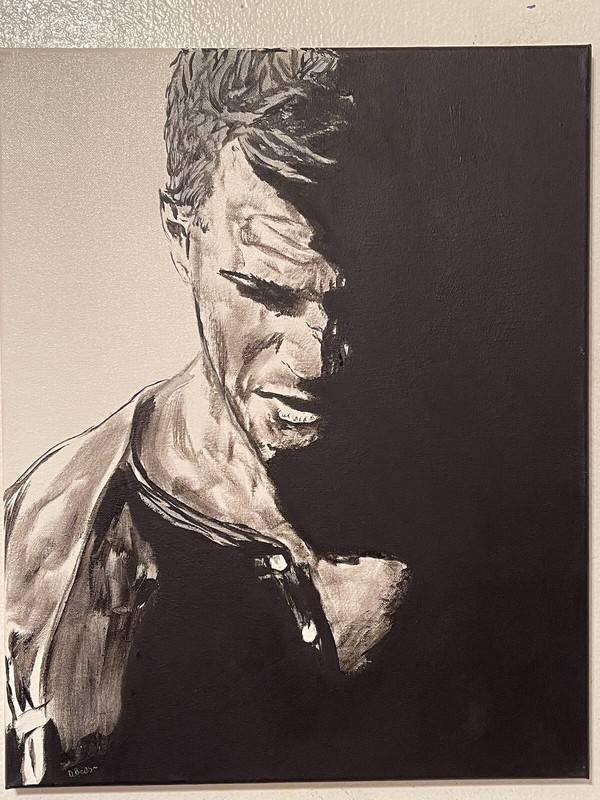 Seasoned Art Uncharted Nathan Drake hand painted portrait canvas PS4 adventure