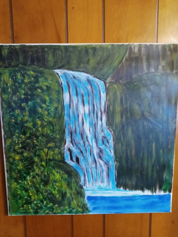 «The Waterfall» Acrylic Painting