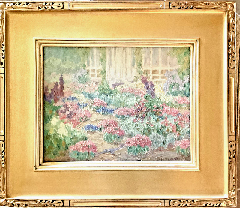“Pinks” Oil On Board By Frances Alice Keffer, Iowa Artist, 1881-1954