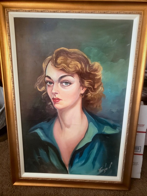Original Extremely Rare Oil Painting by Playboy Pin-up Artist Alberto Vargas! gallery