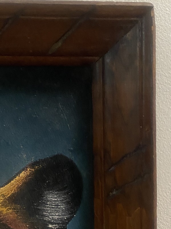 VINTAGE Tiger Head BLACK VELVET Oil PAINTING Framed/Signed 23" x 14" gallery