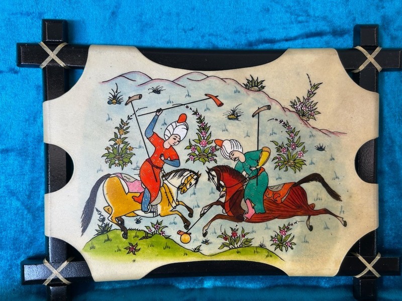 Turkish wall art handpainted on leather