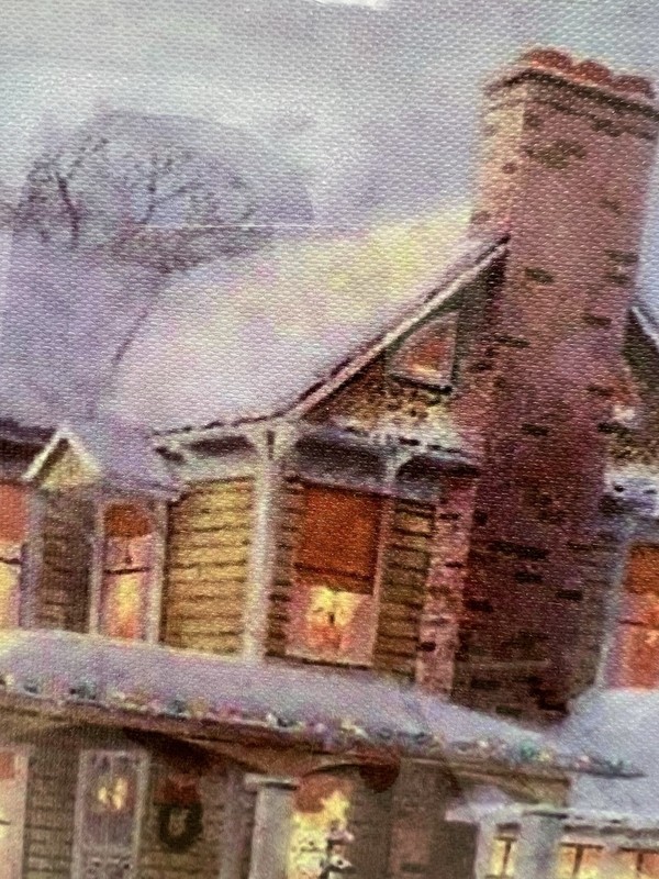 Gift craft ‘Light Up’ MDF LED Canvas Print Victoria Style House Winter Scene gallery