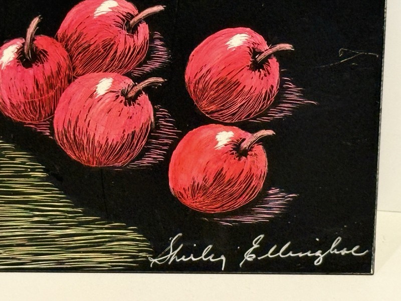 Set Of 3 Scratchboard Original Art Signed By Artist Shirley Ellingboe Lovely gallery