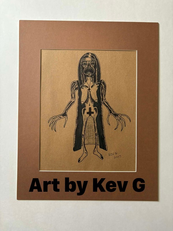 ORIGINAL Sharpie Pen Sketch WEIRD HORROR ZOMBIE – ART by KEV G
