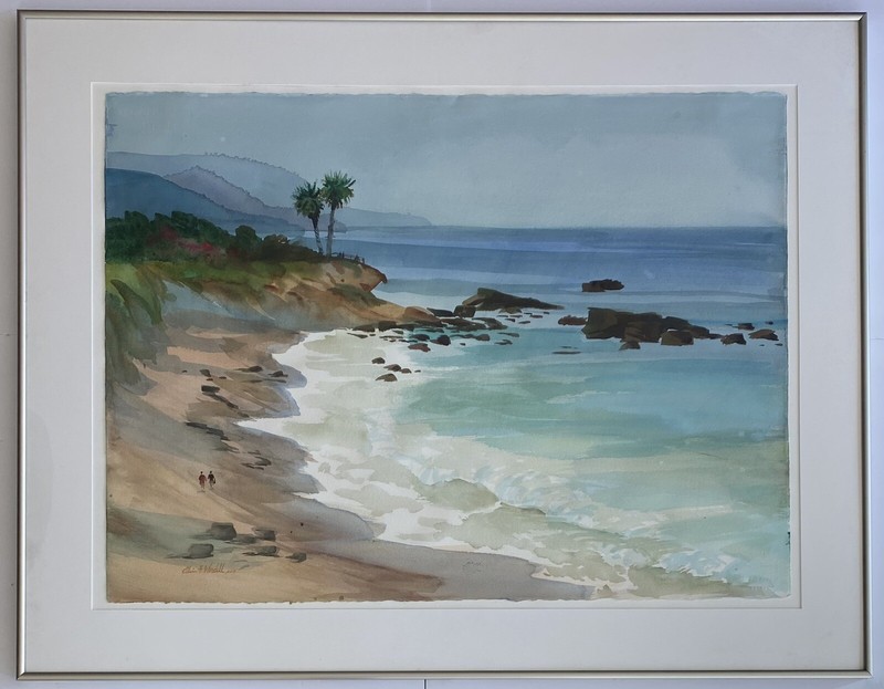Edwin Wordell Vintage Plein Air La Jolla California Coastal Landscape Painting