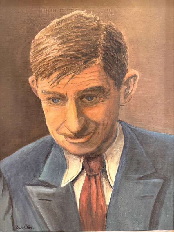 Vintage Will Rodgers Portrait Acrylic Painting 20″ x 16″ Paul Ober