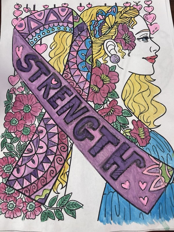 🖼️Painting of Domestic Violence / Breast Cancer Awareness Ribbon Water Colors