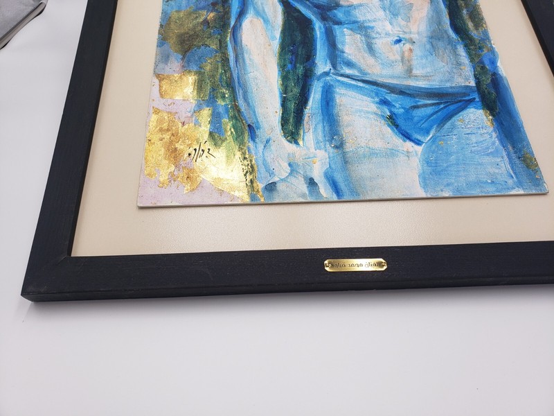 Mohammed Kabawwa -Male Physique SYR Fine Arts framed Original painting 26" x 21" gallery