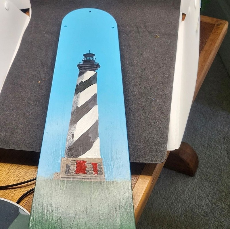 Hand Crafted Cape Hatteras Lighthouse Painting Art Picture Ocean Landscape gallery