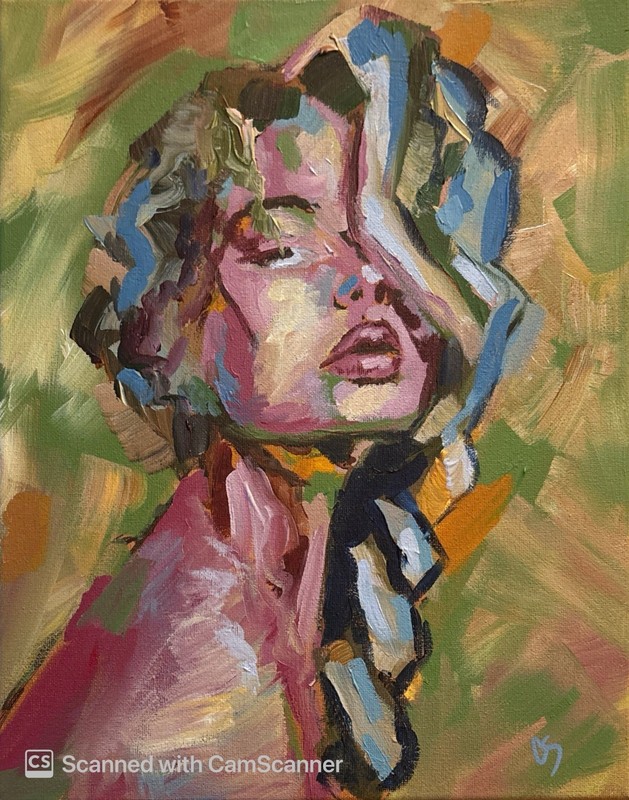 Modern Abstract Portrait Original Acrylic Painting 11×14 Signed Canvas Art