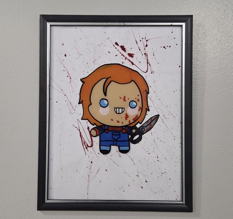 Custom Chucky Childs Play Glass Canvas Horror Movie Painting 8×10