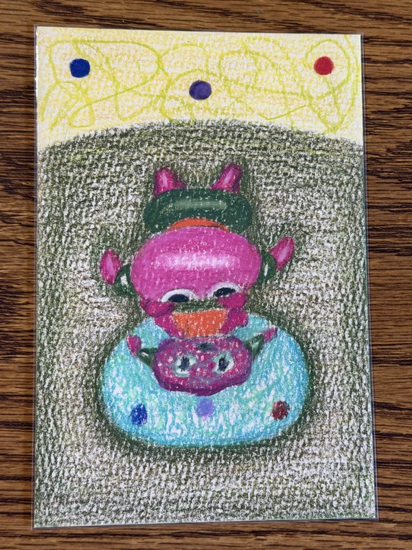 Original Alien Drawing 4×6 inch Original Drawing by willolord