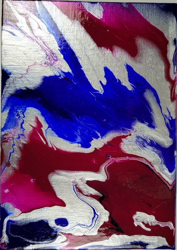 "Blue Berry Blend" 5" x 7" Original Acrylic Abstract Painting Art Unframed gallery