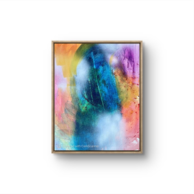 MER ORIGINAL CONTEMPORARY ABSTRACT COLOR SPLASH ACRYLIC 16X20 CANVAS ART