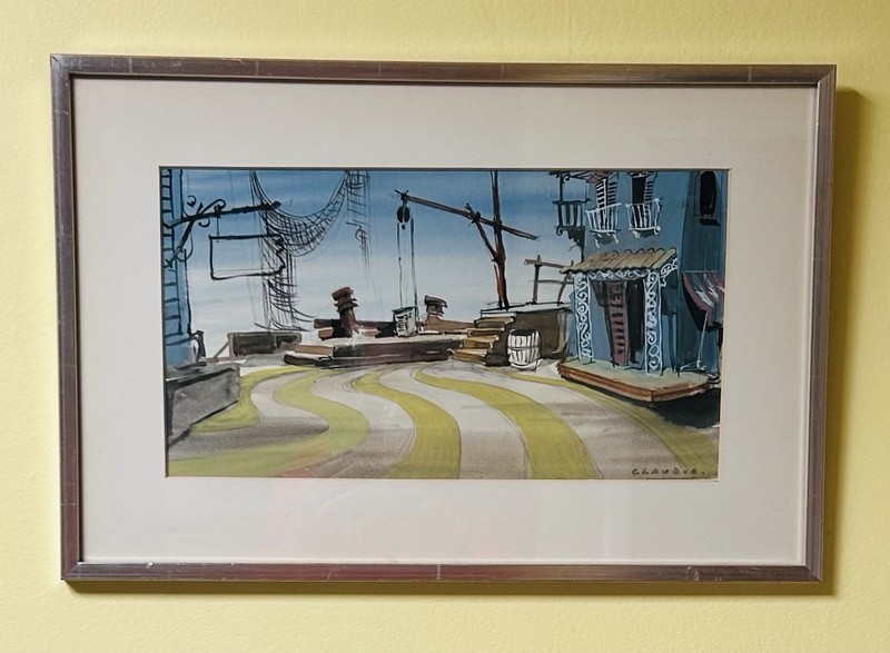 Claud Lovat Fraser Original Gauche Pencil Set Design For The London Theater