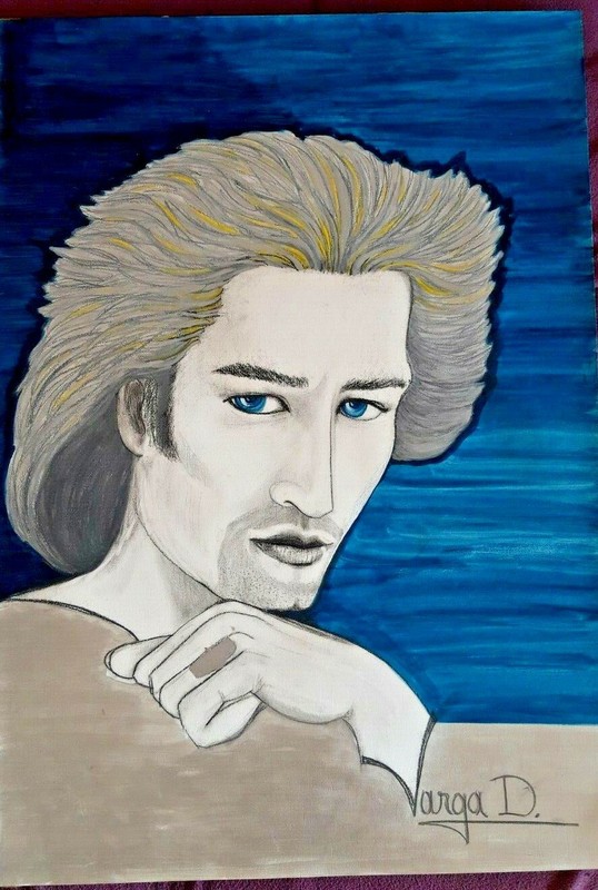 Dorian Gray-100×70 cm…VERY LARGE-acrylic/tempera/watercolor painting-unframed!