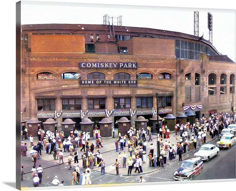 Comiskey Park White Sox 1950s 16 x 20 Canvas Wrap Baseball Memorabilia